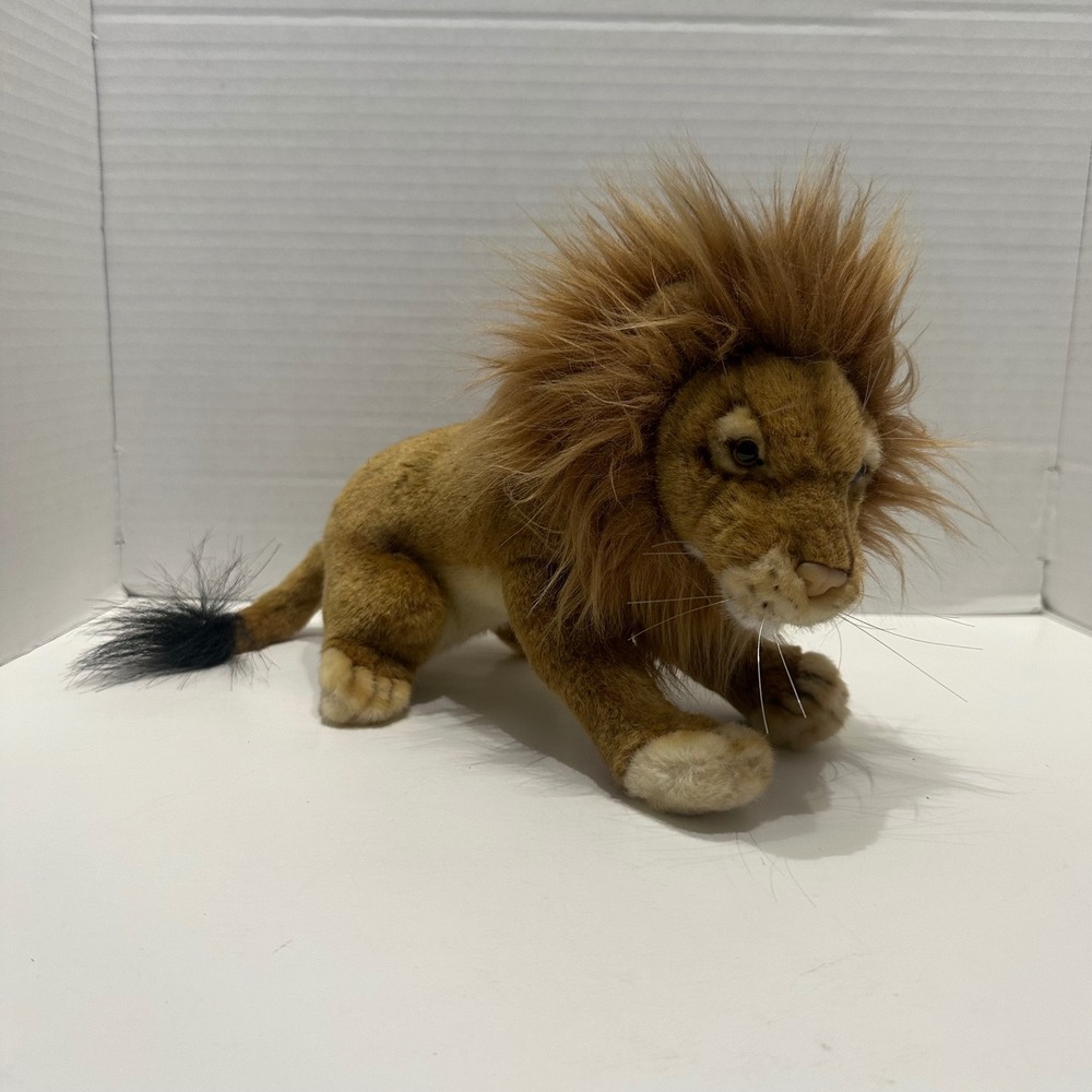 HANSA Toy International Male Lion Plush Realistic Stuffed Animal Brown Mane